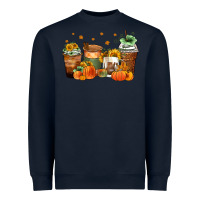 Navy fall coffee cups Heavyweight Sweatshirt - Zillion Design Studio