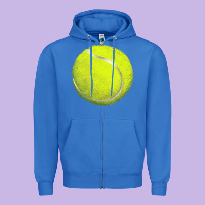 Tennis Bal Zipper Hoodie Designed By Barkaloodesign