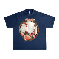 Navy western baseball with roses Urban Heavy Tee - HRA Design Shop