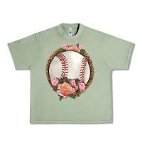Oil Green western baseball with roses Urban Heavy Tee - HRA Design Shop