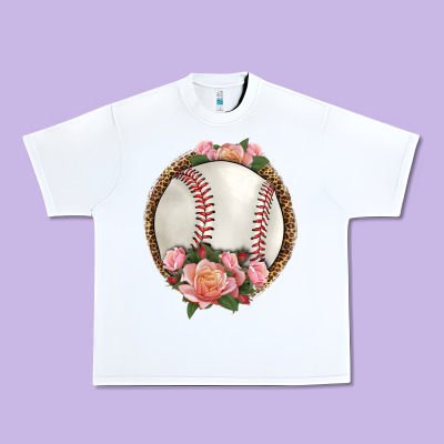 Western Baseball With Roses Urban Heavy Tee Designed By Hra Design Shop