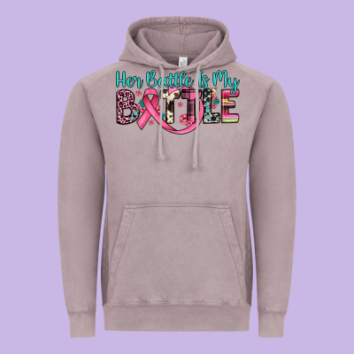 Her Battle Is My Battle Vintage Hoodie Designed By Jahusdesignshop