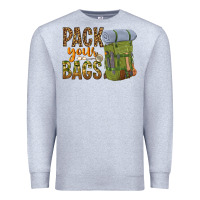 Heather Grey pack your bags Premium Sweatshirt - NancyCooperArtShop