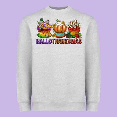Hallothanksmas Cupcakes Heavyweight Sweatshirt Designed By Texasbilliewilder