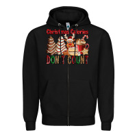 Black Christmas Calories don't count Christmas tree cake Zipper Hoodie - Jasminsmagicworld