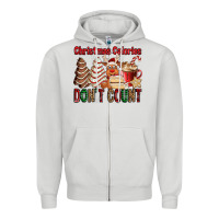 Dove Grey Christmas Calories don't count Christmas tree cake Zipper Hoodie - Jasminsmagicworld