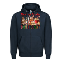 Navy Christmas Calories don't count Christmas tree cake Zipper Hoodie - Jasminsmagicworld