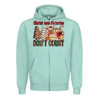 Seafoam Christmas Calories don't count Christmas tree cake Zipper Hoodie - Jasminsmagicworld