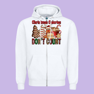 Christmas Calories Don't Count Christmas Tree Cake Zipper Hoodie Designed By Jasminsmagicworld