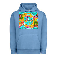 Pigment Pebble Blue summer Urban Hoodie - NancyCooperArtShop