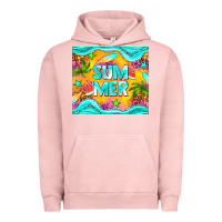 Pigment Salmon summer Urban Hoodie - NancyCooperArtShop