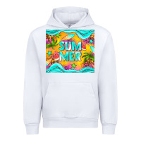 White summer Urban Hoodie - NancyCooperArtShop