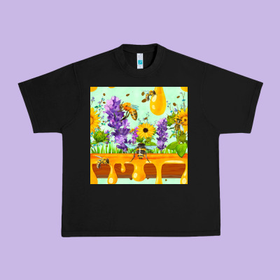 Honeydrip Bee Lavender Daisy Sunflower Seamless Pa Urban Heavy Tee Designed By Fadigitalartstudio