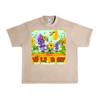 French Oak honeydrip bee lavender daisy sunflower seamless pa Urban Heavy Tee - FaDigitalArtStudio