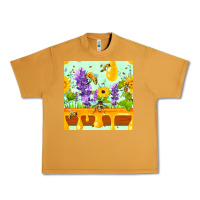Peanut Butter honeydrip bee lavender daisy sunflower seamless pa Urban Heavy Tee - FaDigitalArtStudio