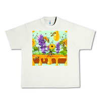 Pistachio honeydrip bee lavender daisy sunflower seamless pa Urban Heavy Tee - FaDigitalArtStudio