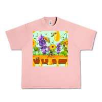 Salmon honeydrip bee lavender daisy sunflower seamless pa Urban Heavy Tee - FaDigitalArtStudio