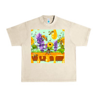 Sandshell honeydrip bee lavender daisy sunflower seamless pa Urban Heavy Tee - FaDigitalArtStudio