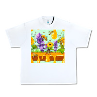 White honeydrip bee lavender daisy sunflower seamless pa Urban Heavy Tee - FaDigitalArtStudio
