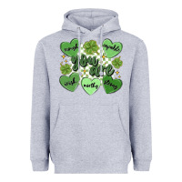 Heather Grey st. patrick's day positive affirmations Heavyweight Hoodie - MaliasSmallBusiness