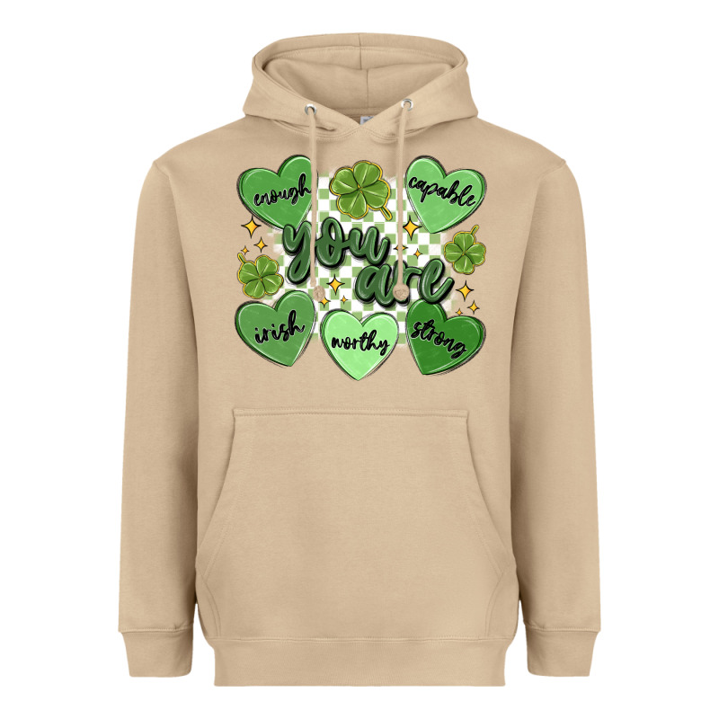 St. Patrick's Day Positive Affirmations Heavyweight Hoodie by MaliasSmallBusiness | Teevron
