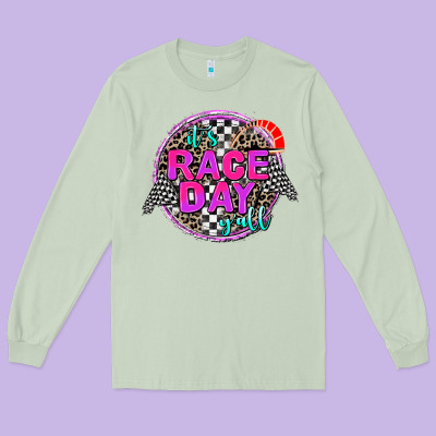 It's Race Day Y'all Long Sleeve Tee Designed By Adodesignshop