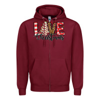 Burgundy love christmas tree cake Zipper Hoodie - Jasminsmagicworld