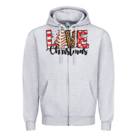 Heather Grey love christmas tree cake Zipper Hoodie - Jasminsmagicworld
