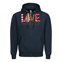 Navy love christmas tree cake Zipper Hoodie - Jasminsmagicworld