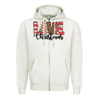 Oatmeal Heather love christmas tree cake Zipper Hoodie - Jasminsmagicworld