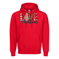 Red love christmas tree cake Zipper Hoodie - Jasminsmagicworld