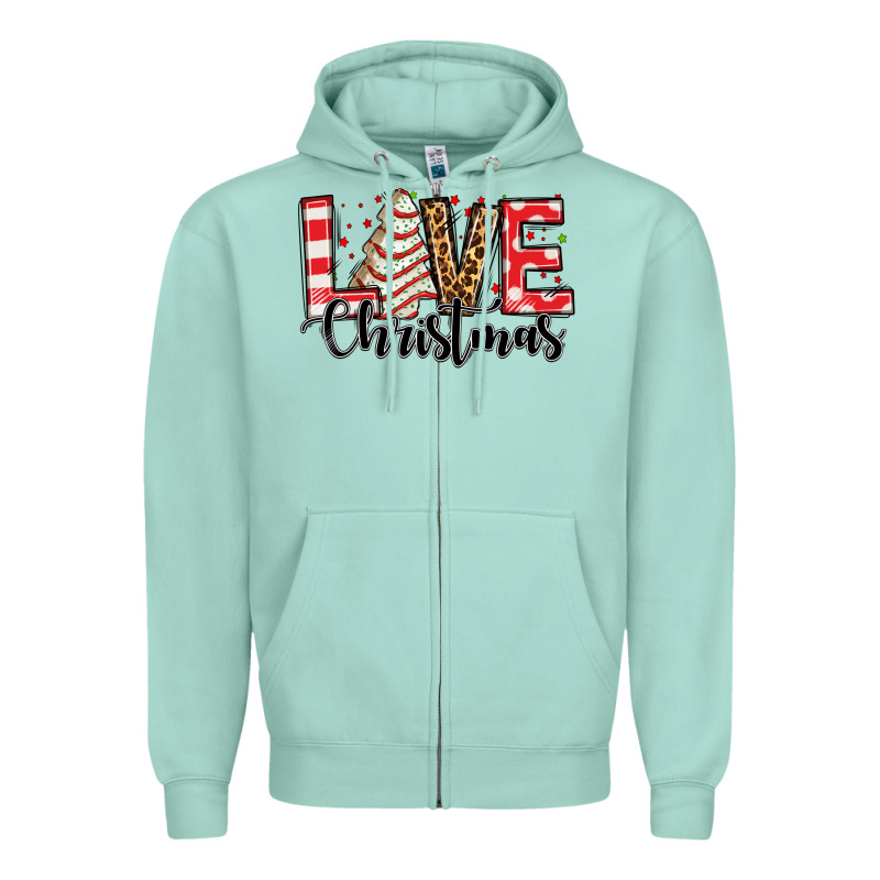 Love Christmas Tree Cake Zipper Hoodie by Jasminsmagicworld | Teevron