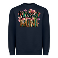 Navy flowers blessed mini Heavyweight Sweatshirt - Zillion Design Studio