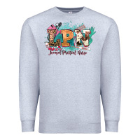 Heather Grey lpn licensed practical nurse western Premium Sweatshirt - NancyCooperArtShop