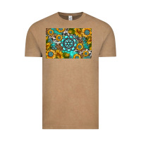 Vintage Coffee western turquoise and sunflowers skinny metal can holder Vintage Tee - HRA Design Shop