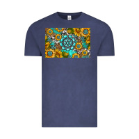 Vintage Denim western turquoise and sunflowers skinny metal can holder Vintage Tee - HRA Design Shop
