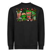 Black christmas tractor coffee cups Heavyweight Sweatshirt - texasbilliewilder