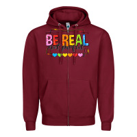 Burgundy be real not perfect Zipper Hoodie - NancyCooperArtShop