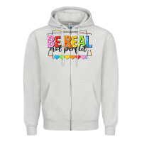 Dove Grey be real not perfect Zipper Hoodie - NancyCooperArtShop
