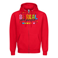 Red be real not perfect Zipper Hoodie - NancyCooperArtShop