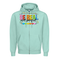 Seafoam be real not perfect Zipper Hoodie - NancyCooperArtShop