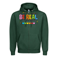 Sports Green be real not perfect Zipper Hoodie - NancyCooperArtShop