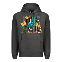 Charcoal Heather Love Like Jesus Premium Hoodie - LillyAllenDesigns