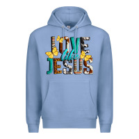 Colony Blue Love Like Jesus Premium Hoodie - LillyAllenDesigns