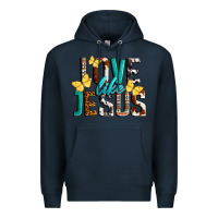 Navy Love Like Jesus Premium Hoodie - LillyAllenDesigns