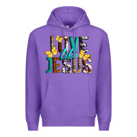 Purple Love Like Jesus Premium Hoodie - LillyAllenDesigns