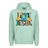 Seafoam Love Like Jesus Premium Hoodie - LillyAllenDesigns