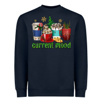 Navy coffee cups current mood Heavyweight Sweatshirt - texasbilliewilder