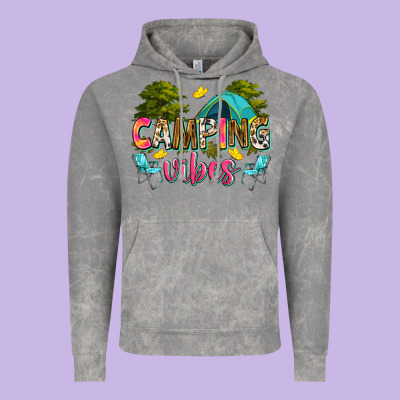 Camping Vibes Vintage Hoodie Designed By Zillion Design Studio