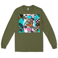 Army Green race heart tumbler Long Sleeve Tee - AdoDesignShop